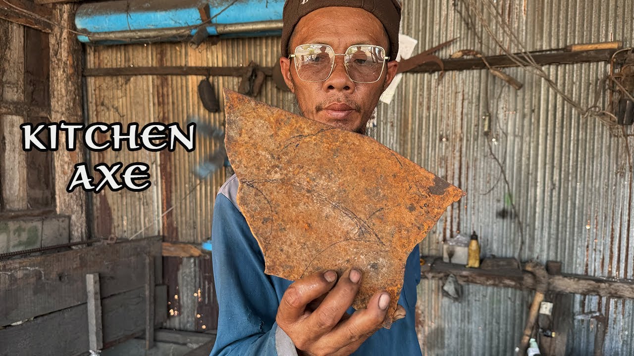 Learn to make your own kitchen axe out out of a small piece of metal scrap