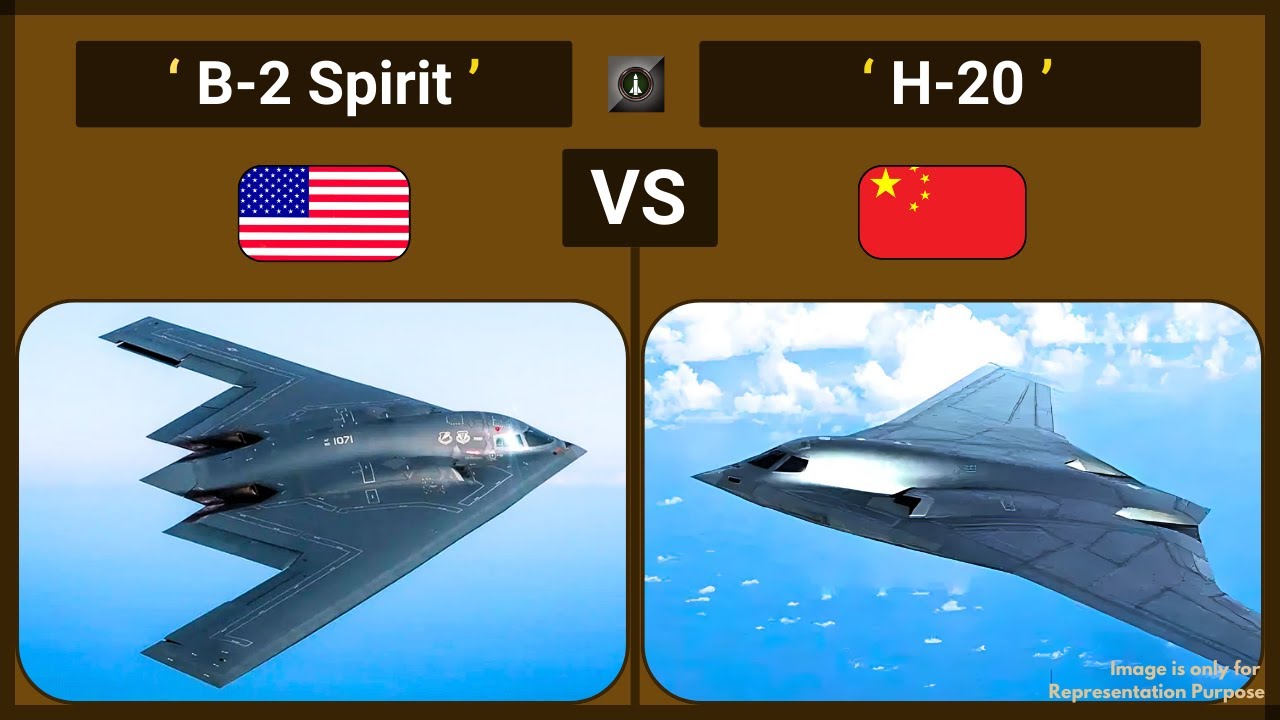 Американский B-2 Spirit против китайских бомбардировщиков-невидимок H-20