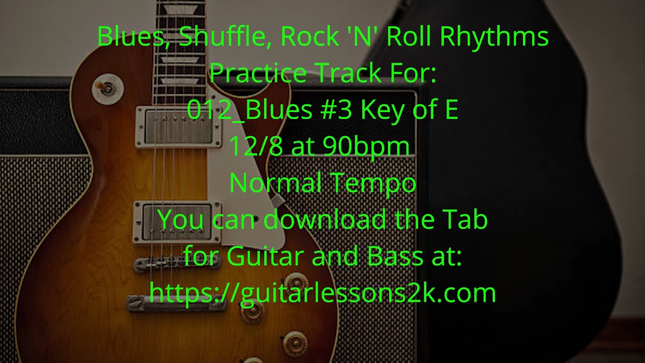 Blues Guitar Rhythm Practice Jam Backing Track: Blues #3 Key of E 