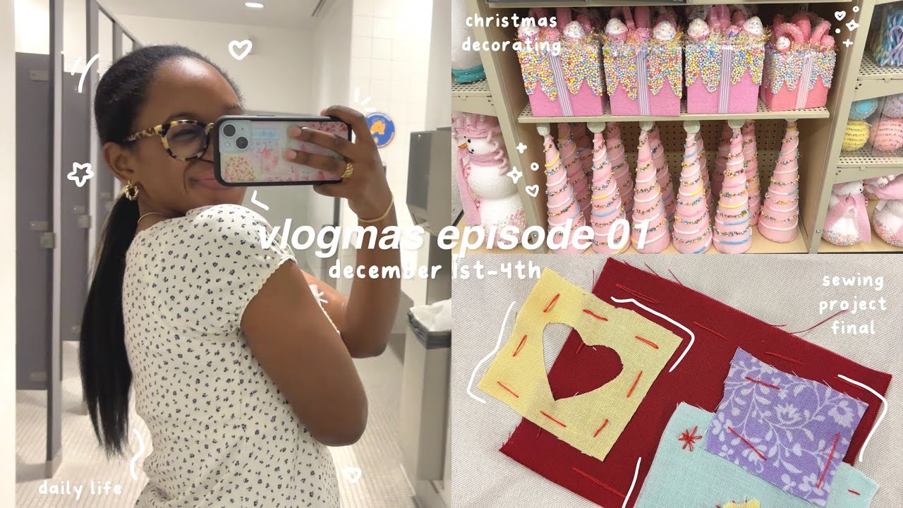 VLOGMAS EP 01 ˚❄︎⋆ art projects, prepping for finals, & decorating for christmas!