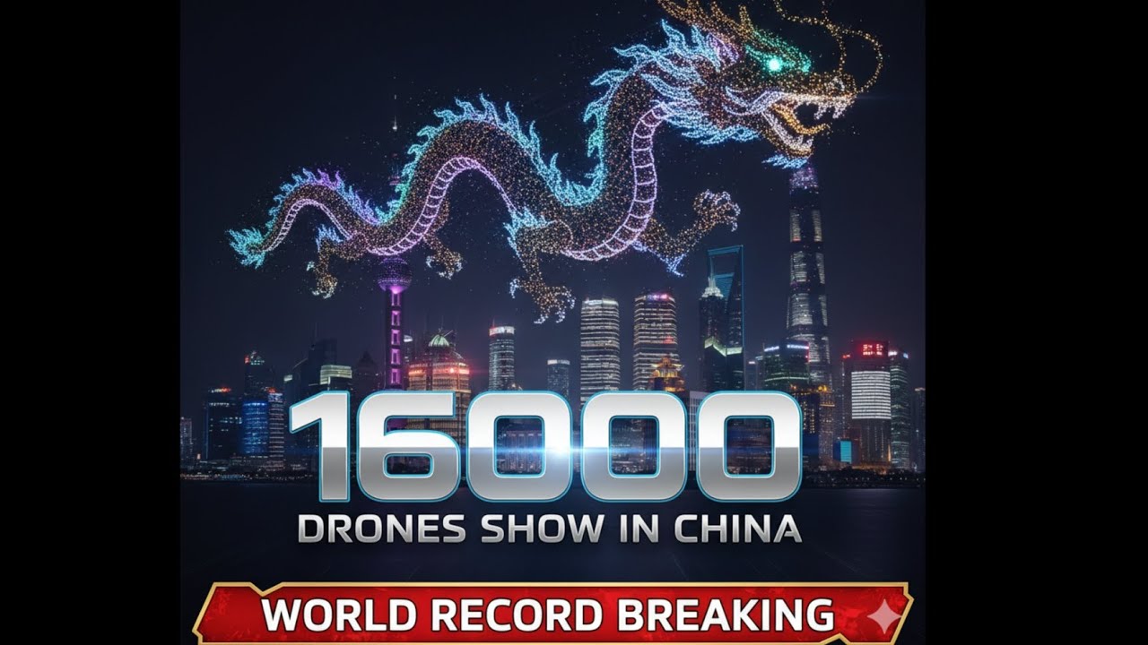 🌌 16,000 Drones Light Up China’s Sky! 🇨🇳 World Record Drone Show You Must See 😱✨
