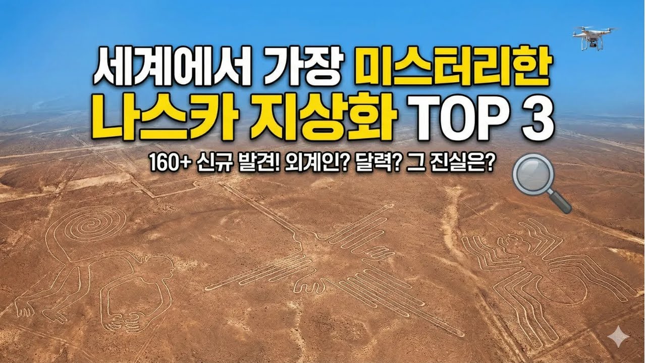 하늘에서만 보이는 거대한 그림&hellip; 나스카 지상화의 숨겨진 비밀 TOP 3.#나스카지상화 #미스터리 #세계사 #고대문명 #역사채널