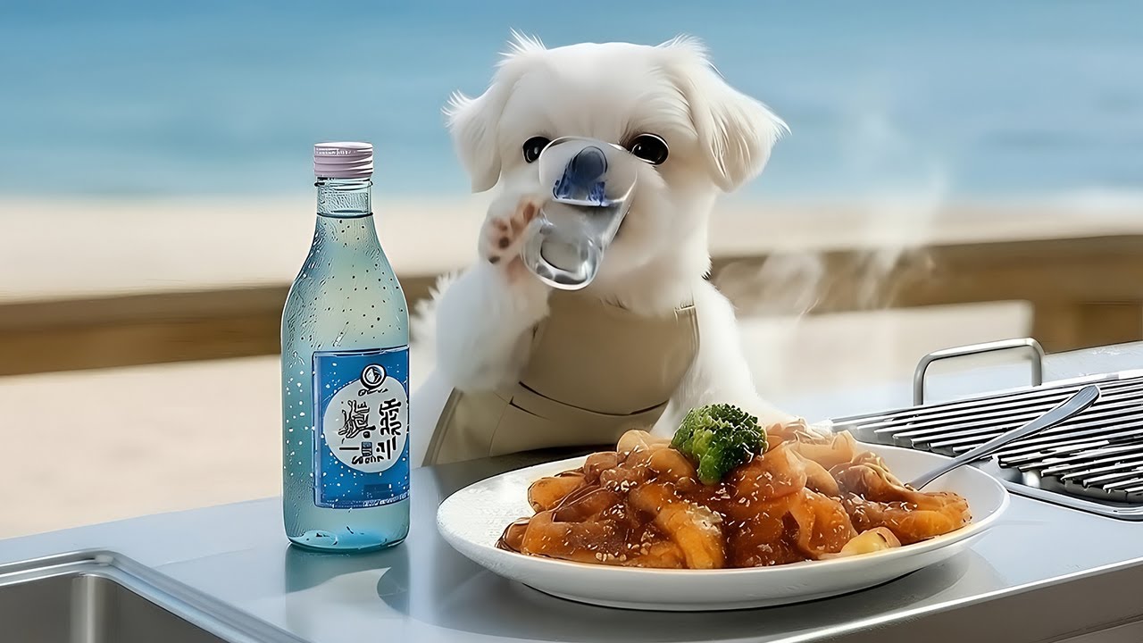 오징어볶음 만들기 - 바다낚시부터 소주한잔까지 완벽한 코스 🍶 (아기 말티즈 셰프 뽀동이)