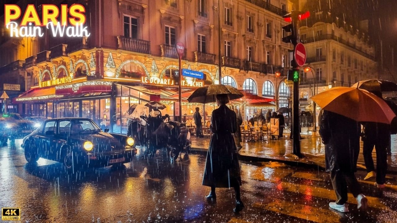24 December 2025 – Rainy Winter Walk in Paris 🌧️ | Secret Streets & Magical Atmosphere | 4K HDR