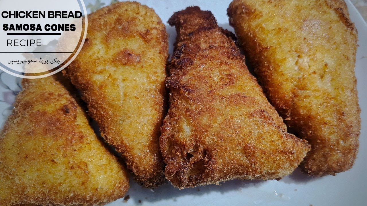 Crispy Bread Chicken Cones Recipe |Bread Samosa with Chicken Filling Recipr By Samina&Saleem Kitchen