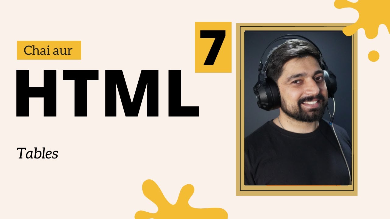 Tables in HTML in HINDI