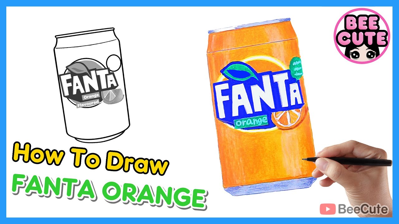 How To Draw Fanta Orange step by step | Draw and color soda can| Draw tutorials | Bee Cute