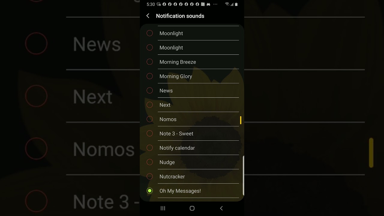 Samsung Galaxy s8 notification tones