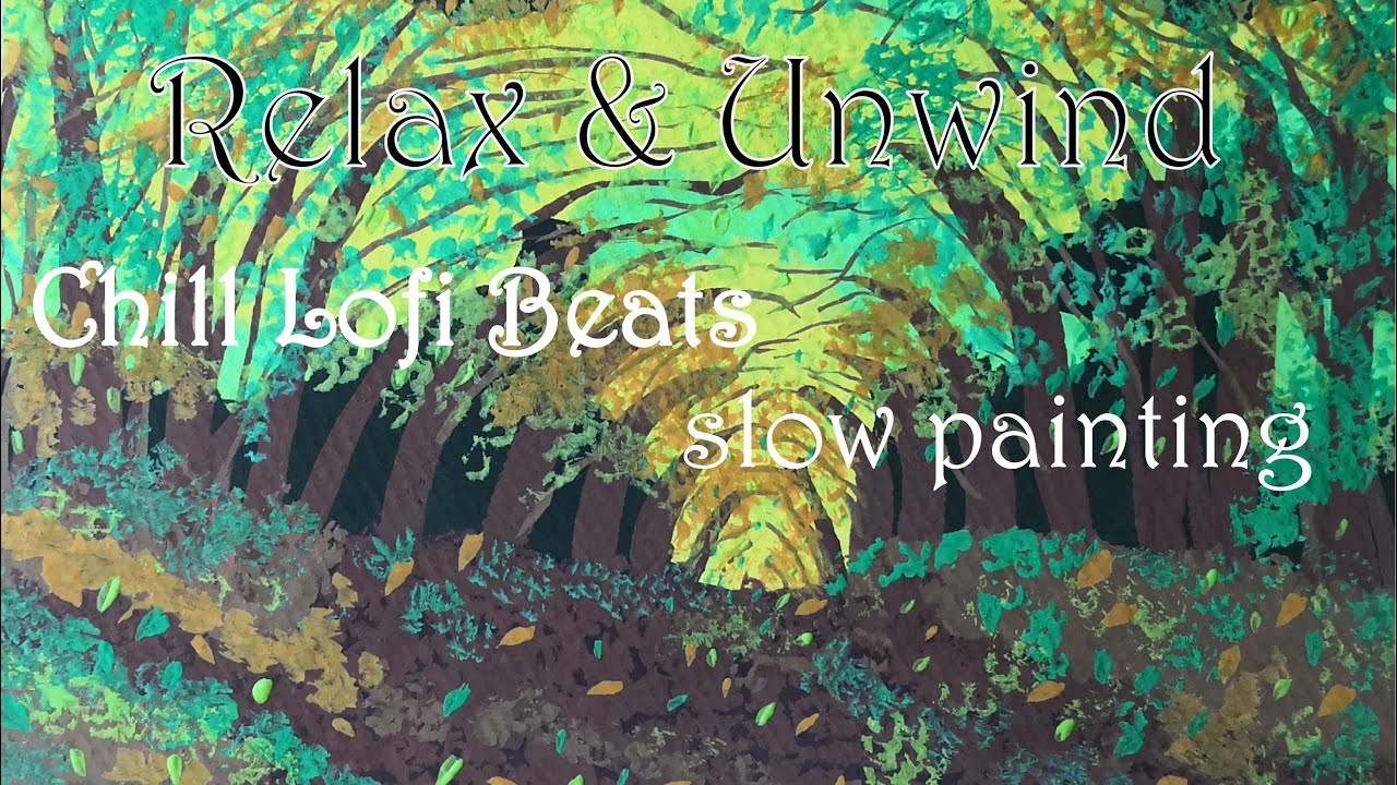 Mysterious forest tunnel painting with Gouache
