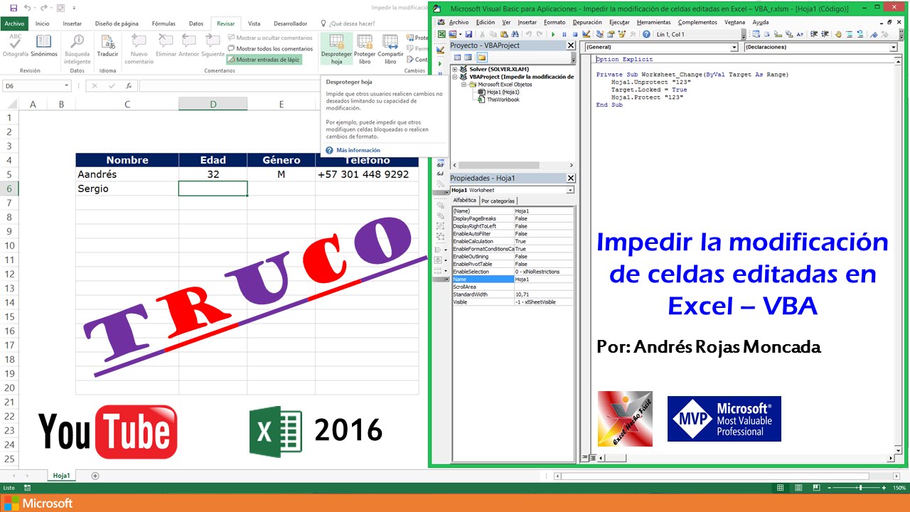 Impedir la modificación de celdas editadas en Excel – VBA