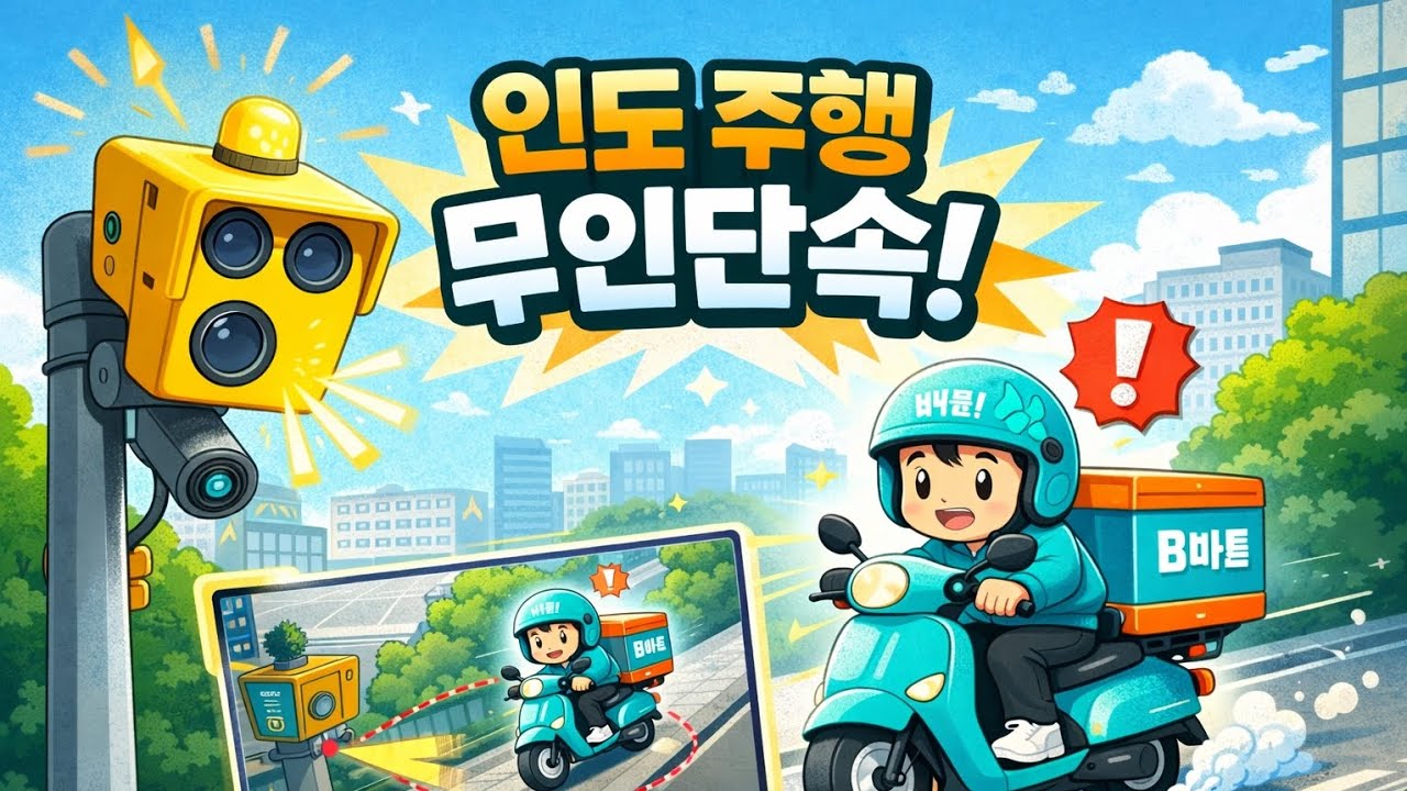 경찰청 이륜차 인도주행 무인단속!