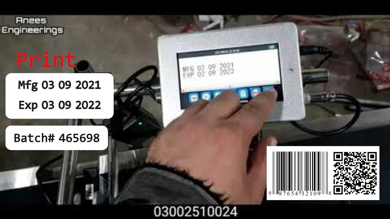 Date Barcode Printing Machine for Different Products in Pakistan | Expiry & mfg Date Printer Anees