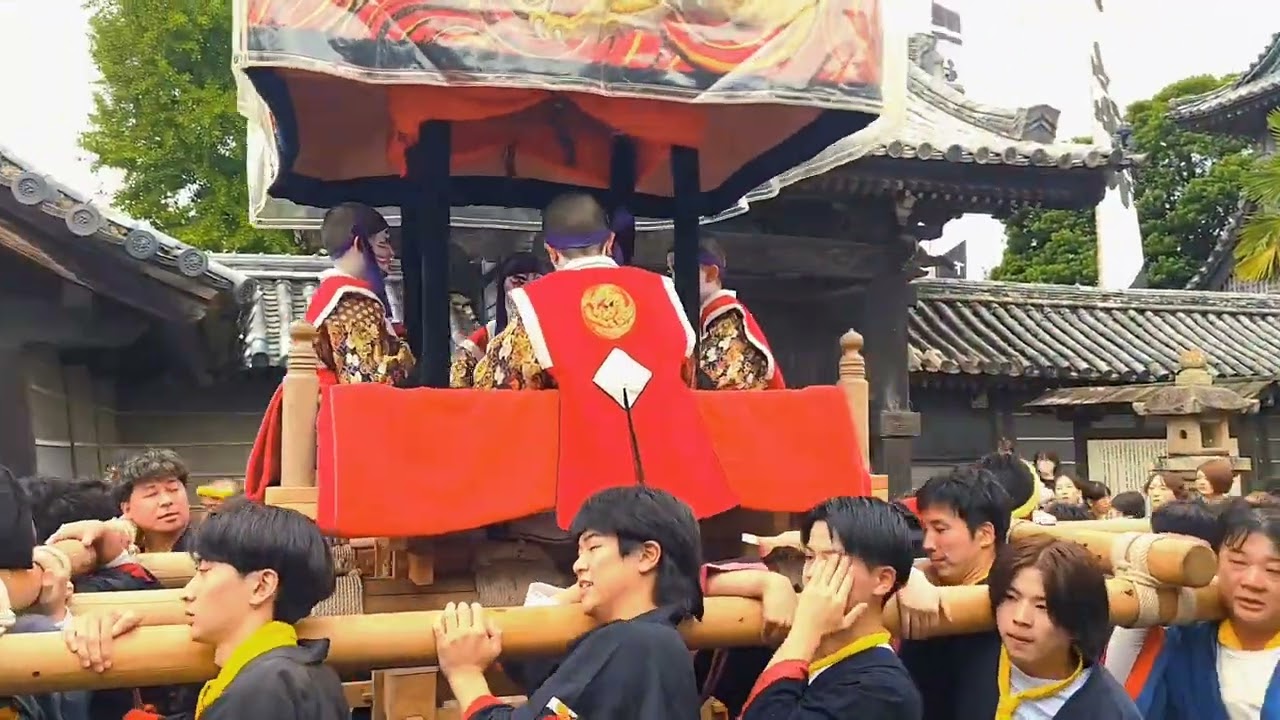 令和七年～御坊祭り宵宮　御坊町四つ太鼓・獅子屋台巡行と幟差し～！
