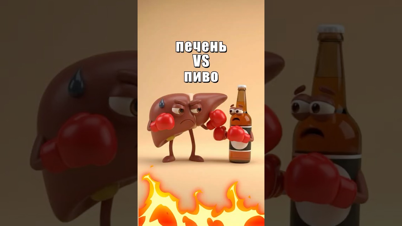 Печень против пива: безумный бой! 🥊🍺 #alcoholawareness  #funnyshorts  #boxingmatch  #animation