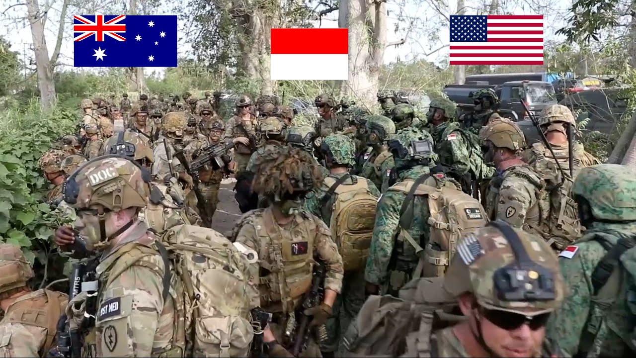 Thousands of US, Indonesia & Australian Army Combat Soldiers during Super Garuda Shield