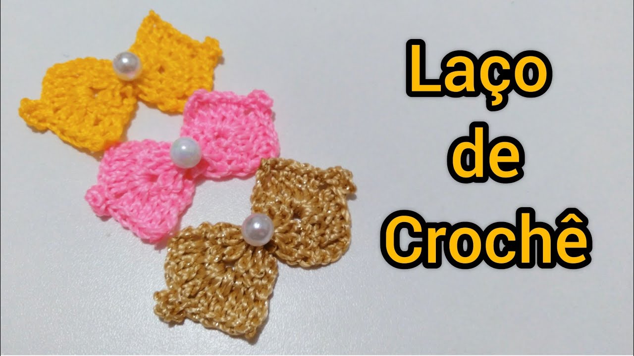 Aprenda a Fazer um Lindo Laçinho de Crochê Para Aplicação 🎀 #facil