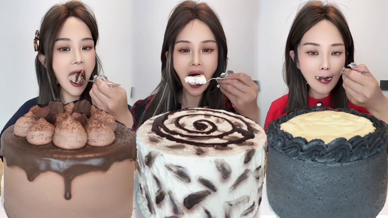 Asmr🍰Eating Chocolate Cream Cake🍰 (Soft And Waxy Sound) 크림丨먹방丨Mukbang丨Satisfying丨Eatings