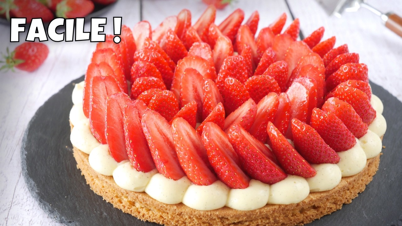 La MEILLEURE TARTE aux FRAISES 🍓 Recette FACILE avec Sablé Breton & Crème Diplomate