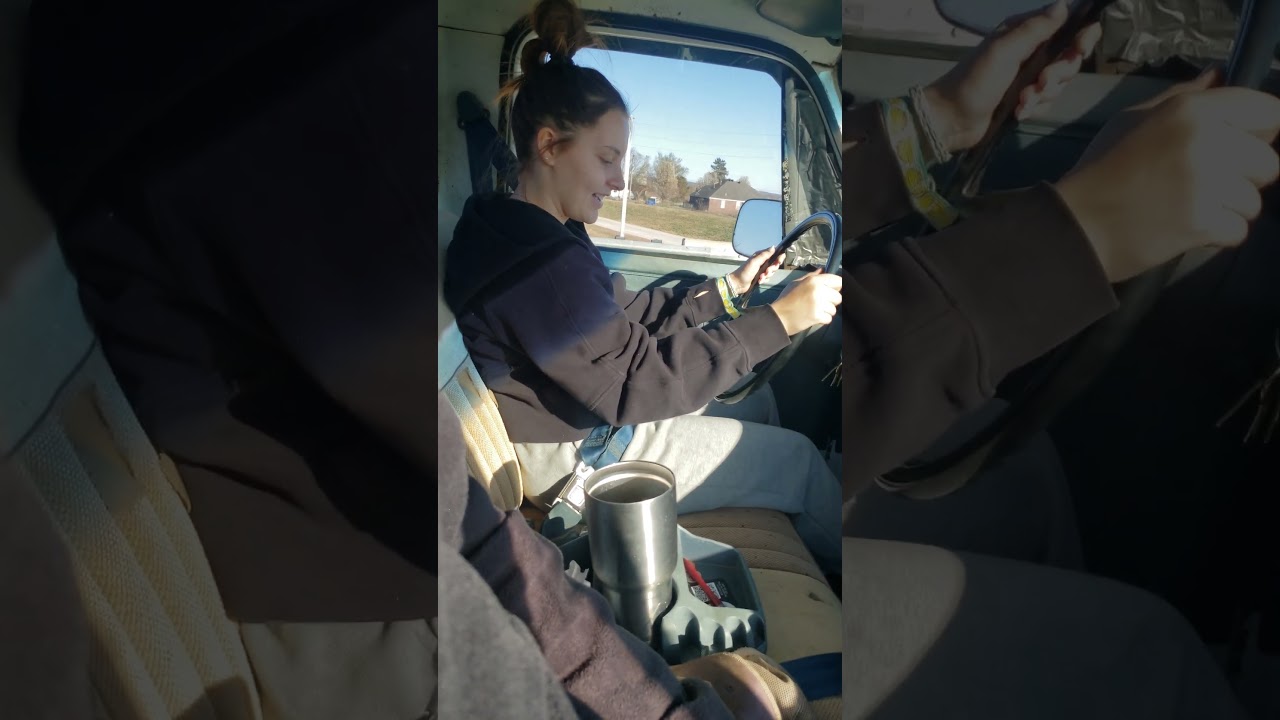 Kid does a burnout in a Squarebody after 3.73 gear swap