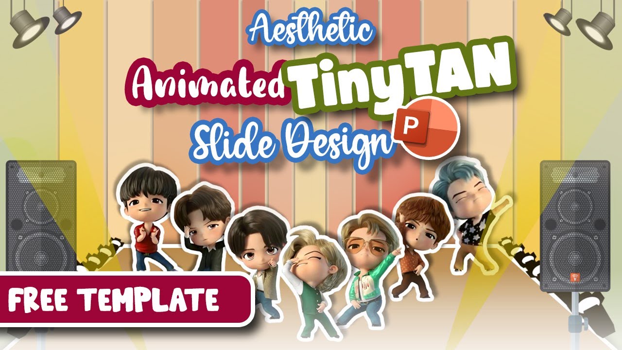 FREE TEMPLATE || AESTHETIC PPT BT21 - TINY TAN✨ || ANIMATED SLIDE || POWER POINT