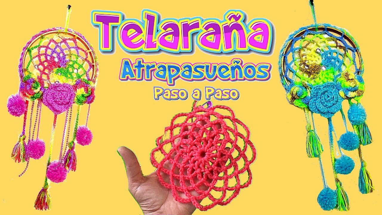 TELARAÑA PARA ATRAPASUEÑOS TEJIDO A CROCHET PASO A PASO