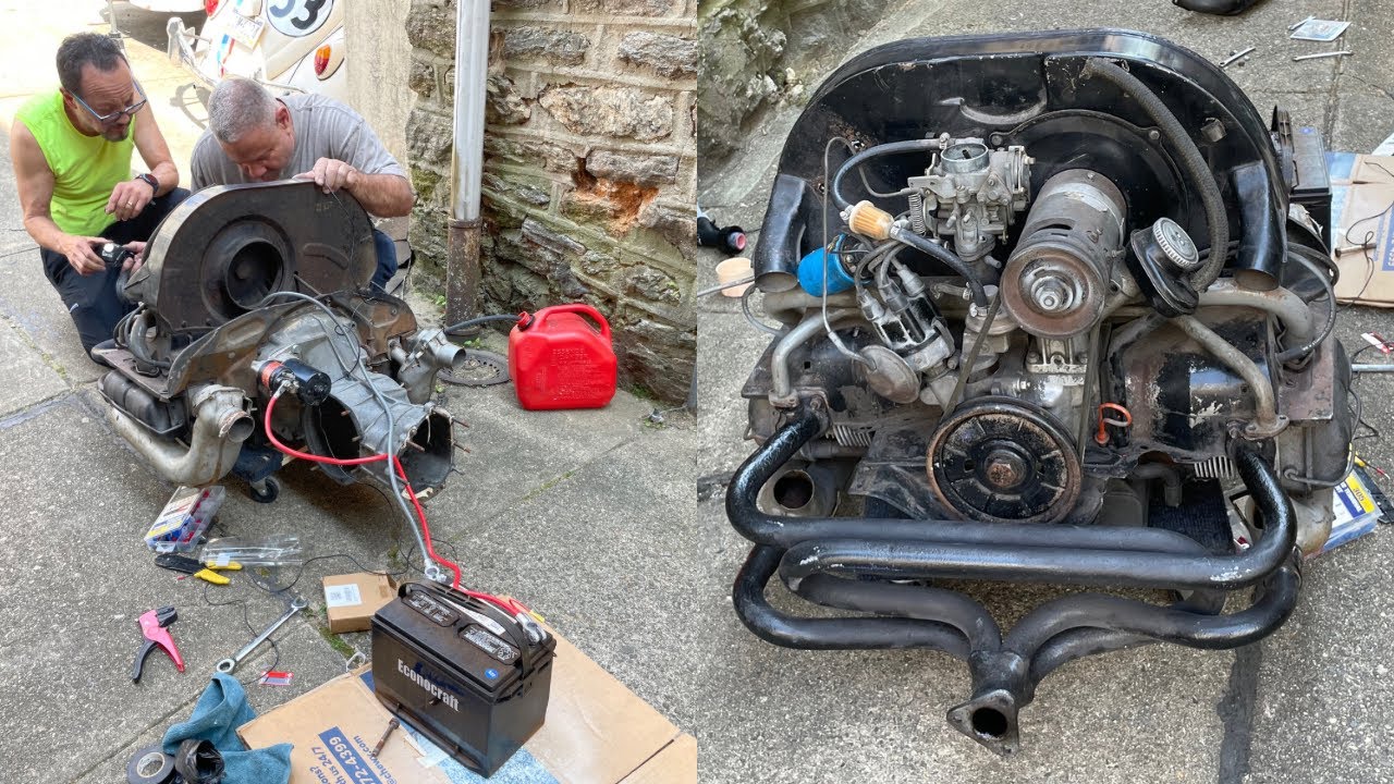 VW Beetle | Starting Up a VW Engine Outside On The Floor #vw