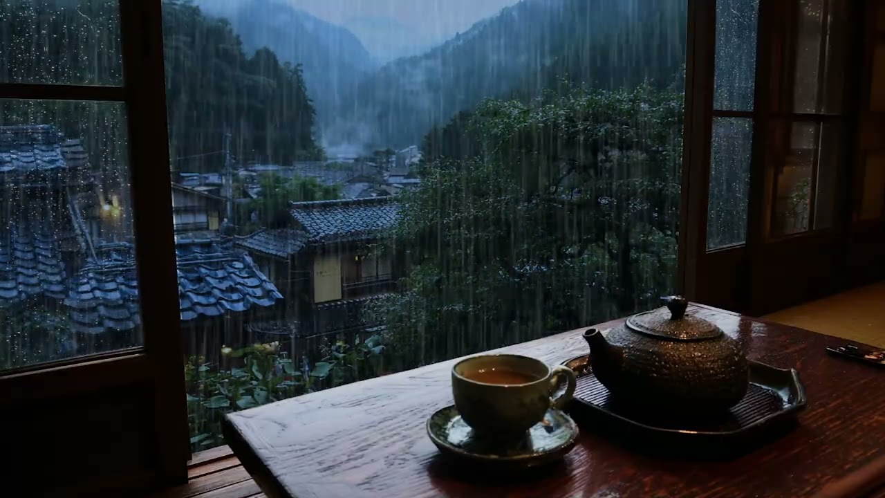 🎧 穏やかな雨と遠くの雷の音｜心を落ち着かせ、ストレスを癒し、安らかな眠りへと導く夜