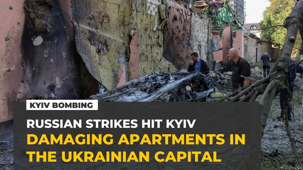 Russian strikes hit Kyiv, damaging apartment building in Ukraine's capital