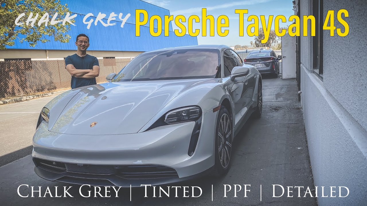 New Porsche Taycan 4S: Chalk Grey - PPF / Tinted / Detailed