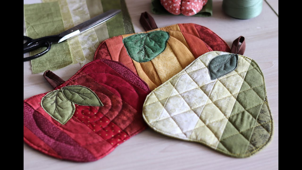 Pera Pegador de Panela | Passo a Passo Patchwork Técnica Bloco As You Go e Quilting para iniciantes