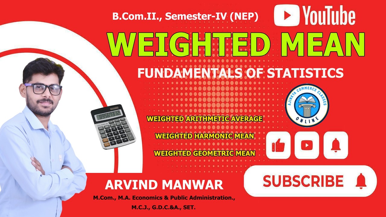 🔴 Calculation Weighted Mean, Weighted Harmonic Mean and Weighted Geometric Mean