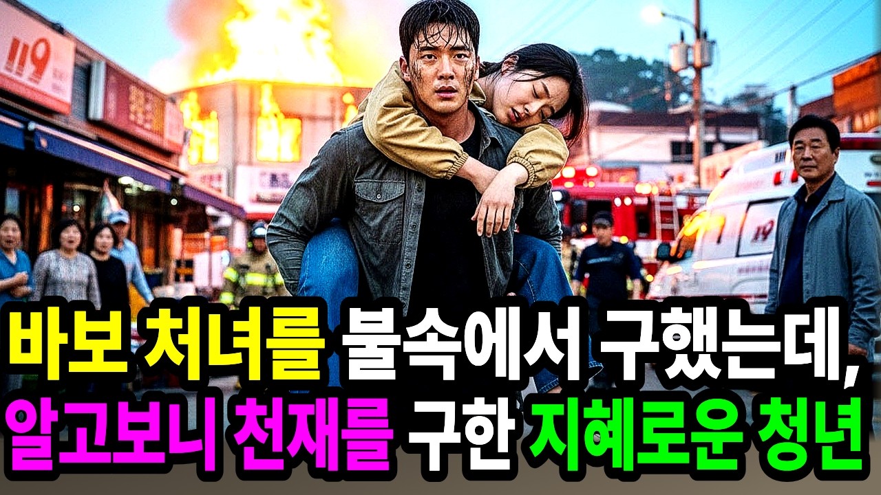 바보 처녀를 불길 속에서 구했는데, 알고 보니 천재를 구한 지혜로운 총각과 1000억대 재개발 부지를 놓고 벌이는 상인들과의 전쟁. 오디오북,시니어채널,창작드라마,노후사연,감동사연