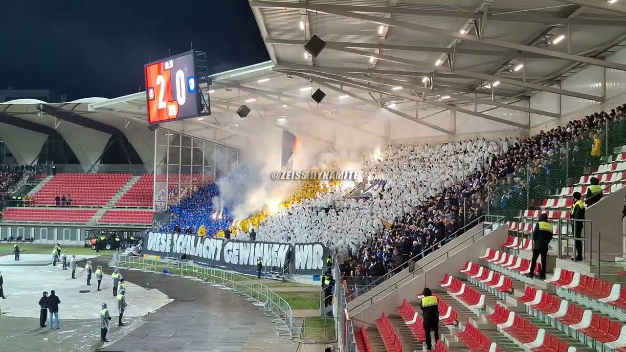 Choreo der Jena-Ultras im Th&uuml;ringenderby | RW Erfurt vs FC Carl Zeiss Jena