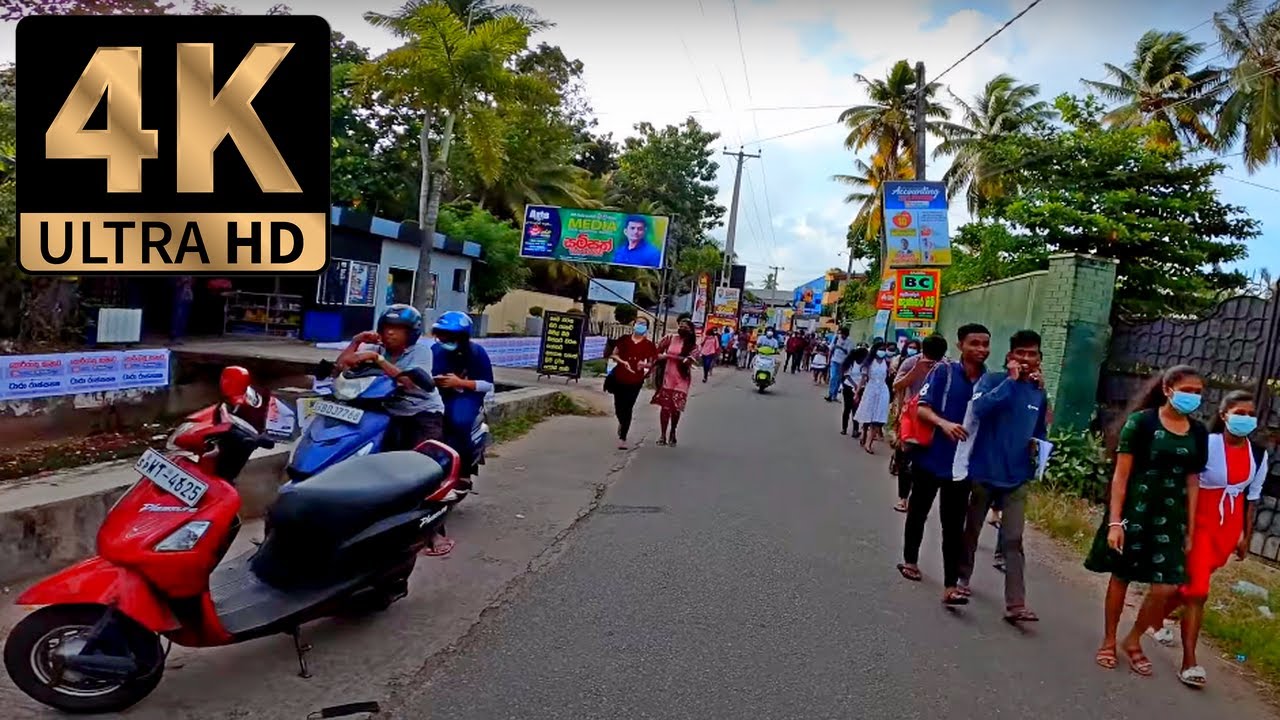 Walking in Sri Lanka, Streets - MATARA - 4K, Street Sounds, ASMR, No Talk