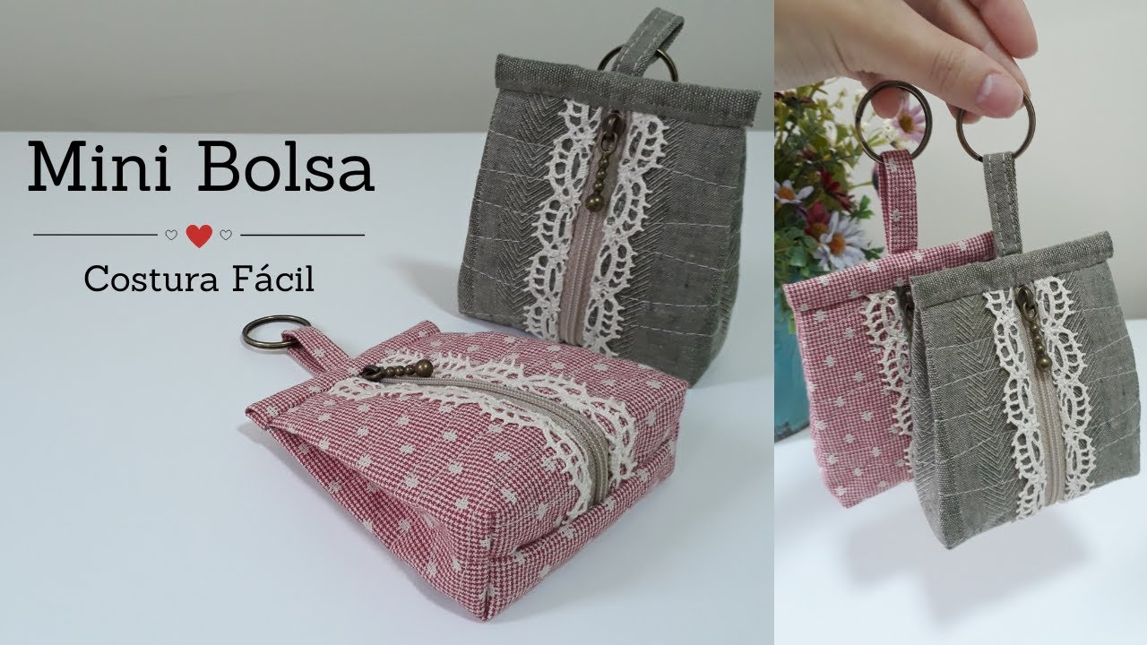 MINI BOLSA MULTIUSO /  Bolsinha com Zíper / Porta Moedas