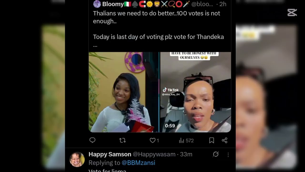 BBMZANSI:🔥👉WEEKLY VOTING CHART , THANDEKA & LIEMA THE TALK OF THE SEASON👈🔥