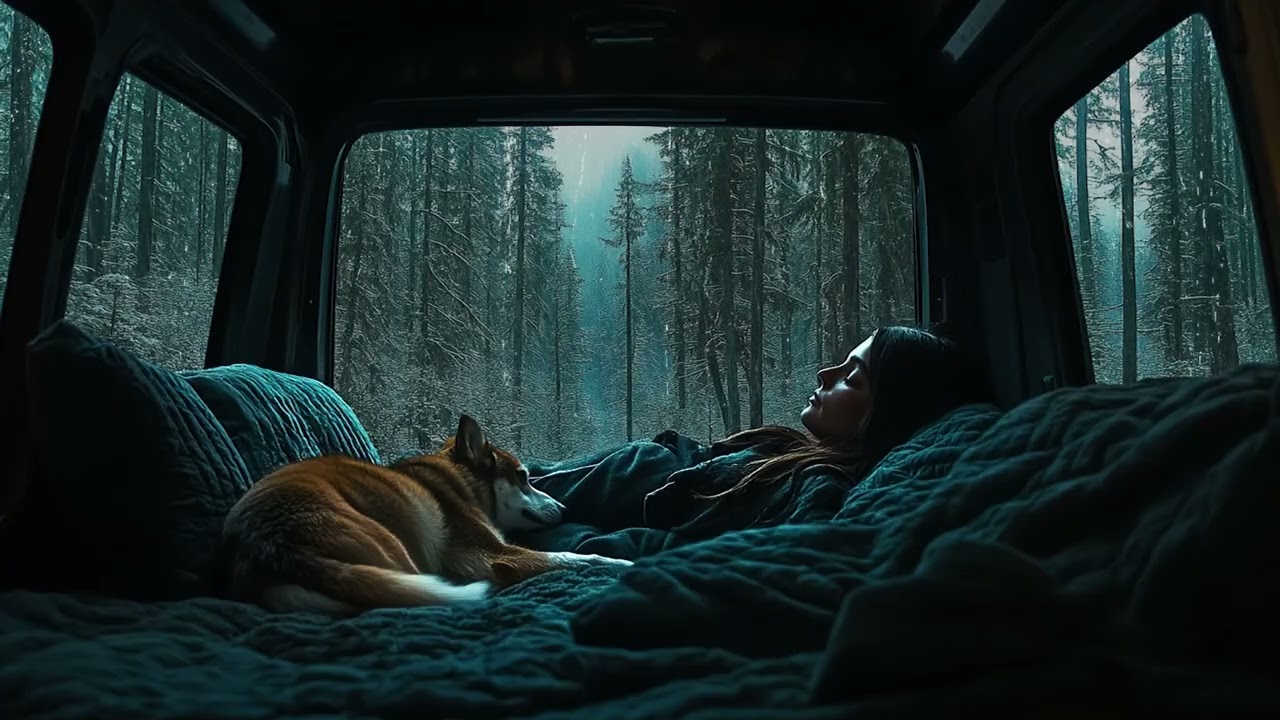 Rain and Thunder in an ASMR Environment in the Car 🌧️ for Deep, Peaceful Sleep
