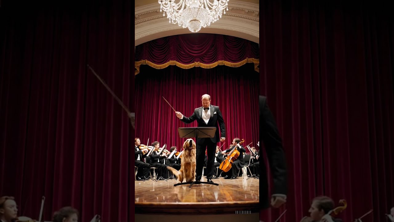 Adorable Dog Takes the Podium as Orchestra Conductor 🎻❤️ #shorts