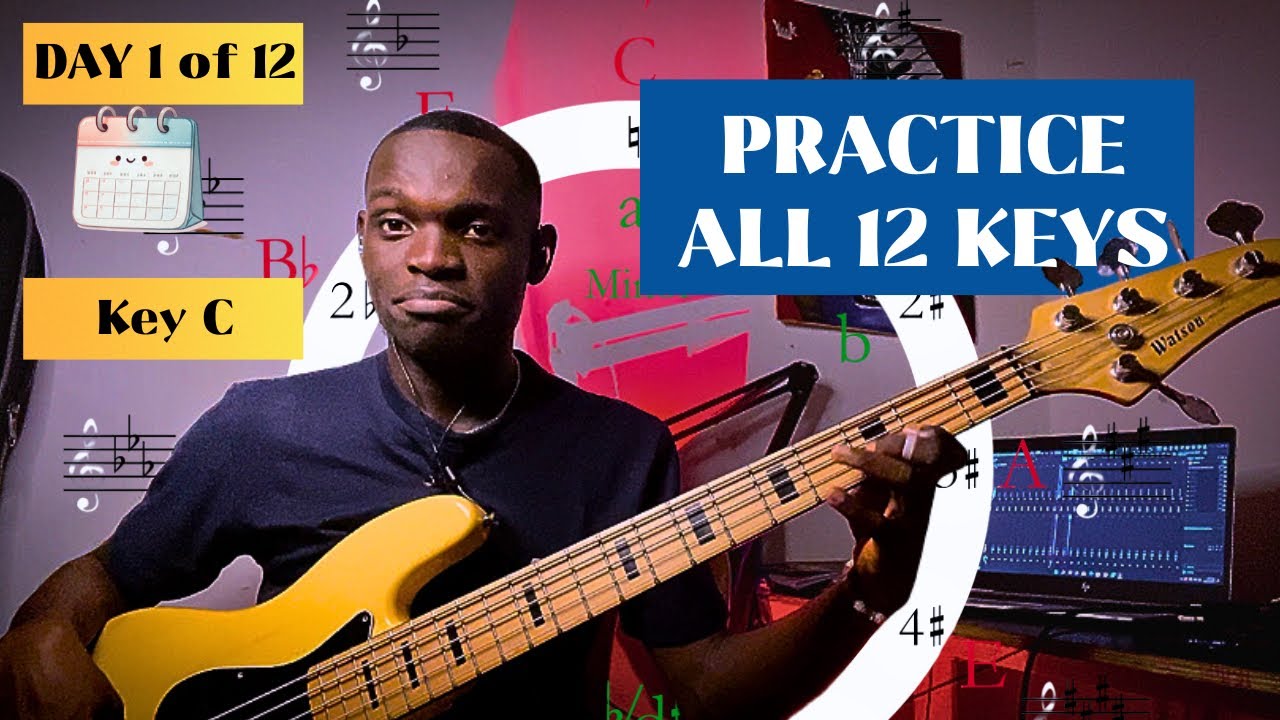 DAY1: LEARN HOW TO PLAY ALL 12 KEYS IN MUSIC | Basslesson [KEY C]