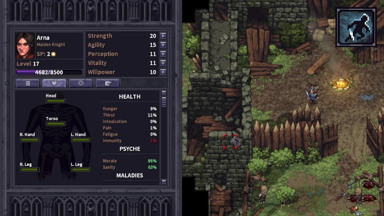 Stoneshard 0.8.0.27 1h sword Arna vs T4 dungeon (permadeath)