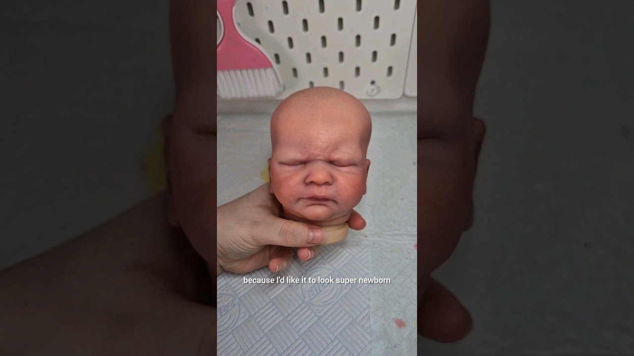 Painting hair on my latest baby! #reborns #rebornbaby #rebornartist