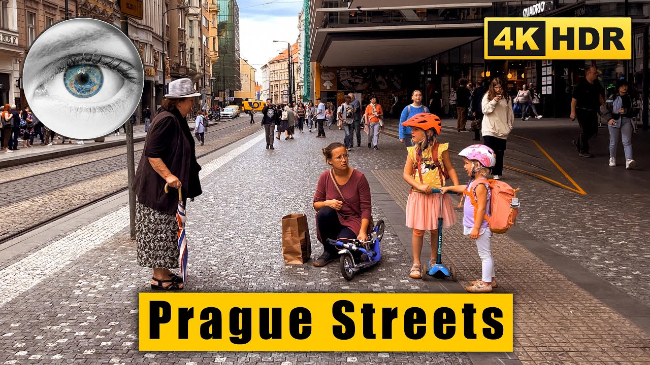 Prague streets walk: Charles Square, Spálená, Národní, Wenceslas Square 🇨🇿 Czech Republic  4k HDR