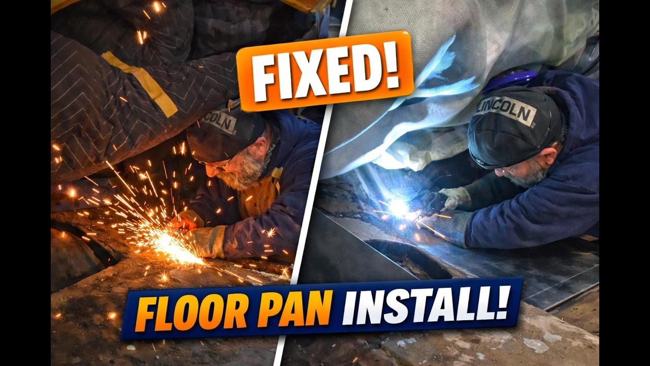 DIY Floor Pan INSTALL - 1955 Chevy Wagon Rust Repair