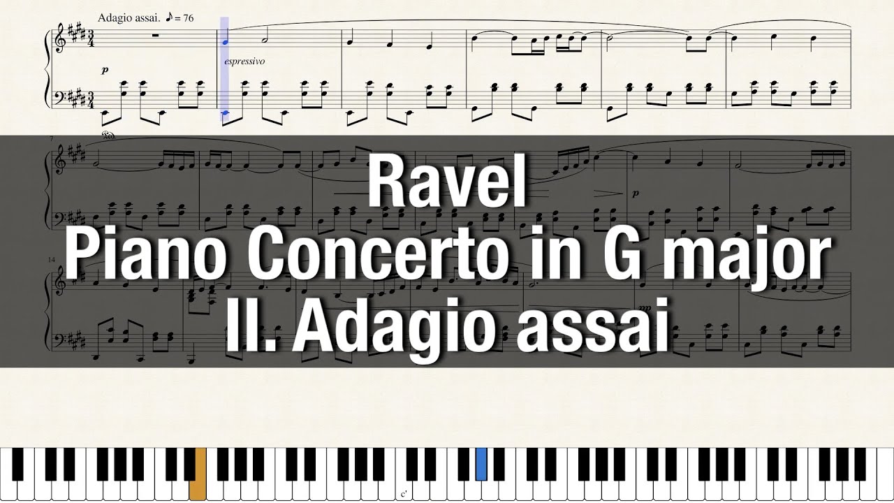Ravel - Piano Concerto in G major - II. Adagio assai (PIANO PART) (sheet)