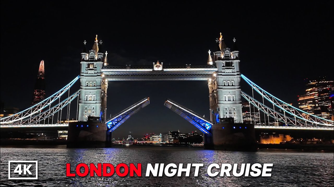 Epic London Night Cruise 🚤✨ | Tower Bridge Opens! | River Thames Tour & Netflix Wednesday Theme