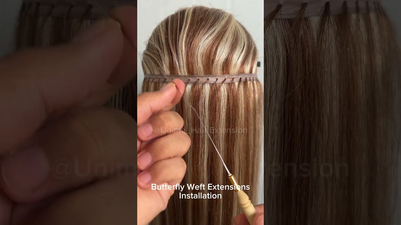 Butterfly Weft Extension Factory Installation Tutorial #butterflyweft #hairextensions #hair #beauty