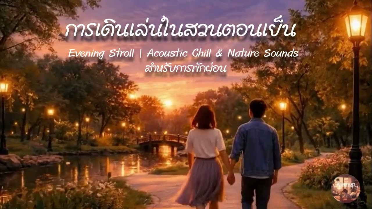 การเดินเล่นในสวนตอนเย็น – Evening Stroll | Acoustic Chill & Nature Sounds สำหรับการพักผ่อน 🌳🧡