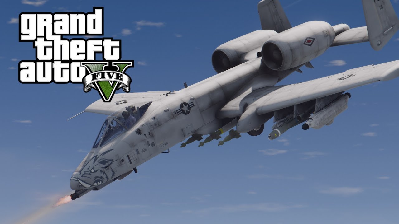 GTA V A-10A Thunderbolt II Custom Weapon tests (MOD)
