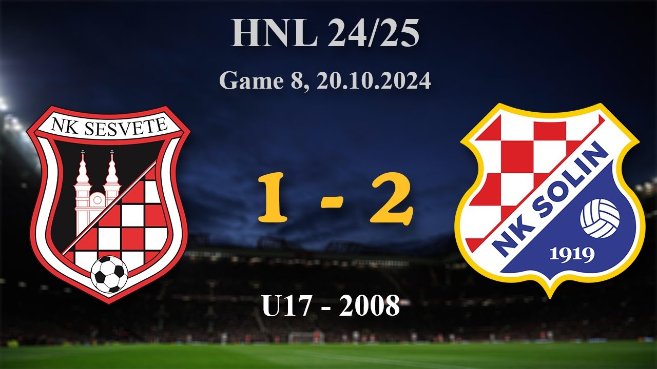 8. 2008 U17  Sesvete 1-2 Solin, HNL 24/25, 20.10.2024 #croatiafootball #hnl