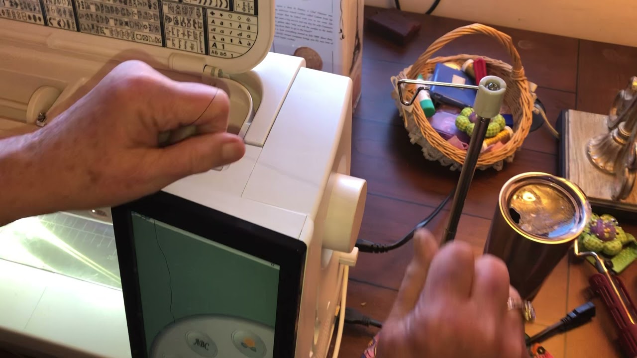 Threading Janome MC  12000,15000 upper tension disc